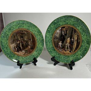 Plates Antique The Bully The Truant T. Webster Prattware Staffordshire Transfer